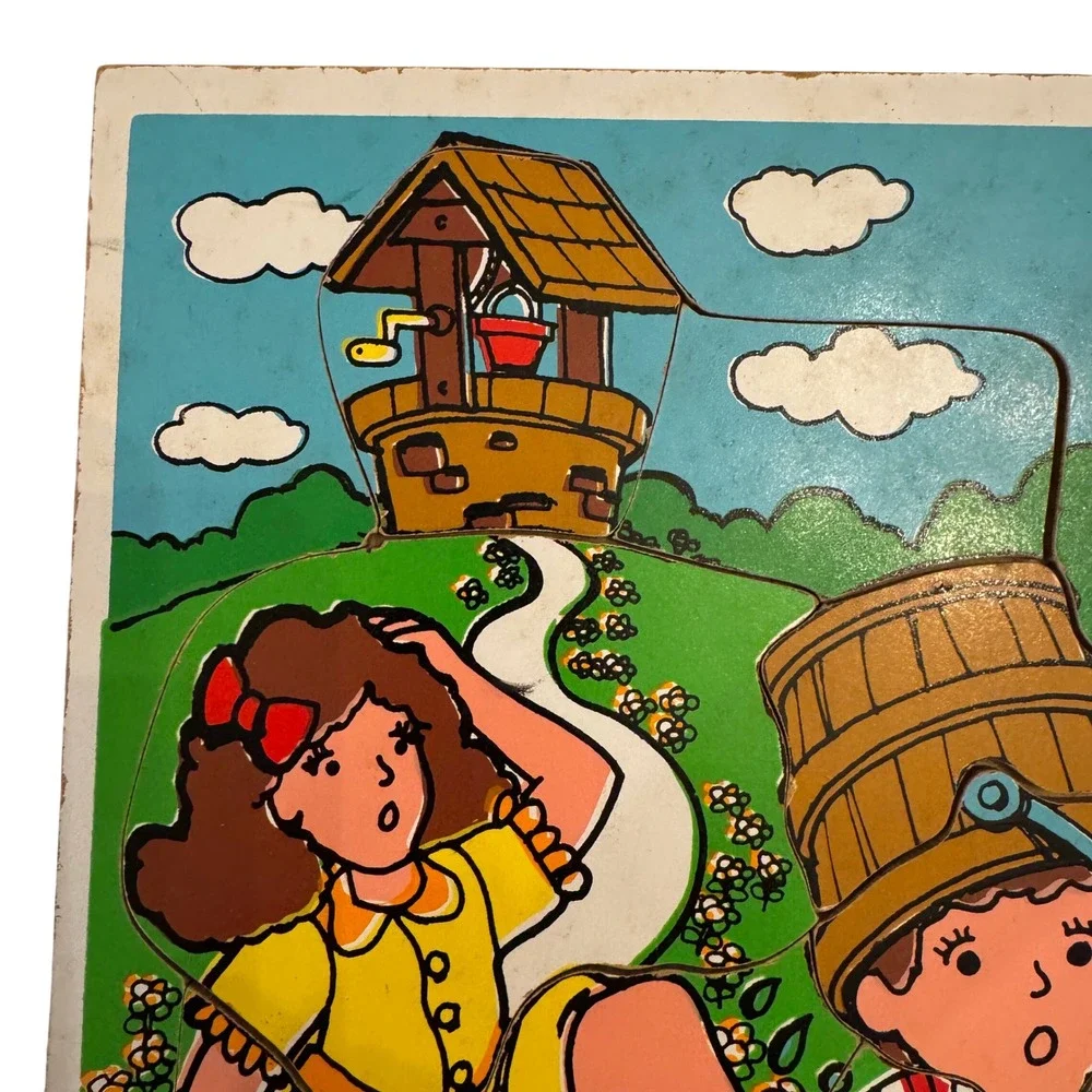 Playskool 290 10 11 Pieces Jack and Jill Wooden Puzzle‎ Board Made in USA